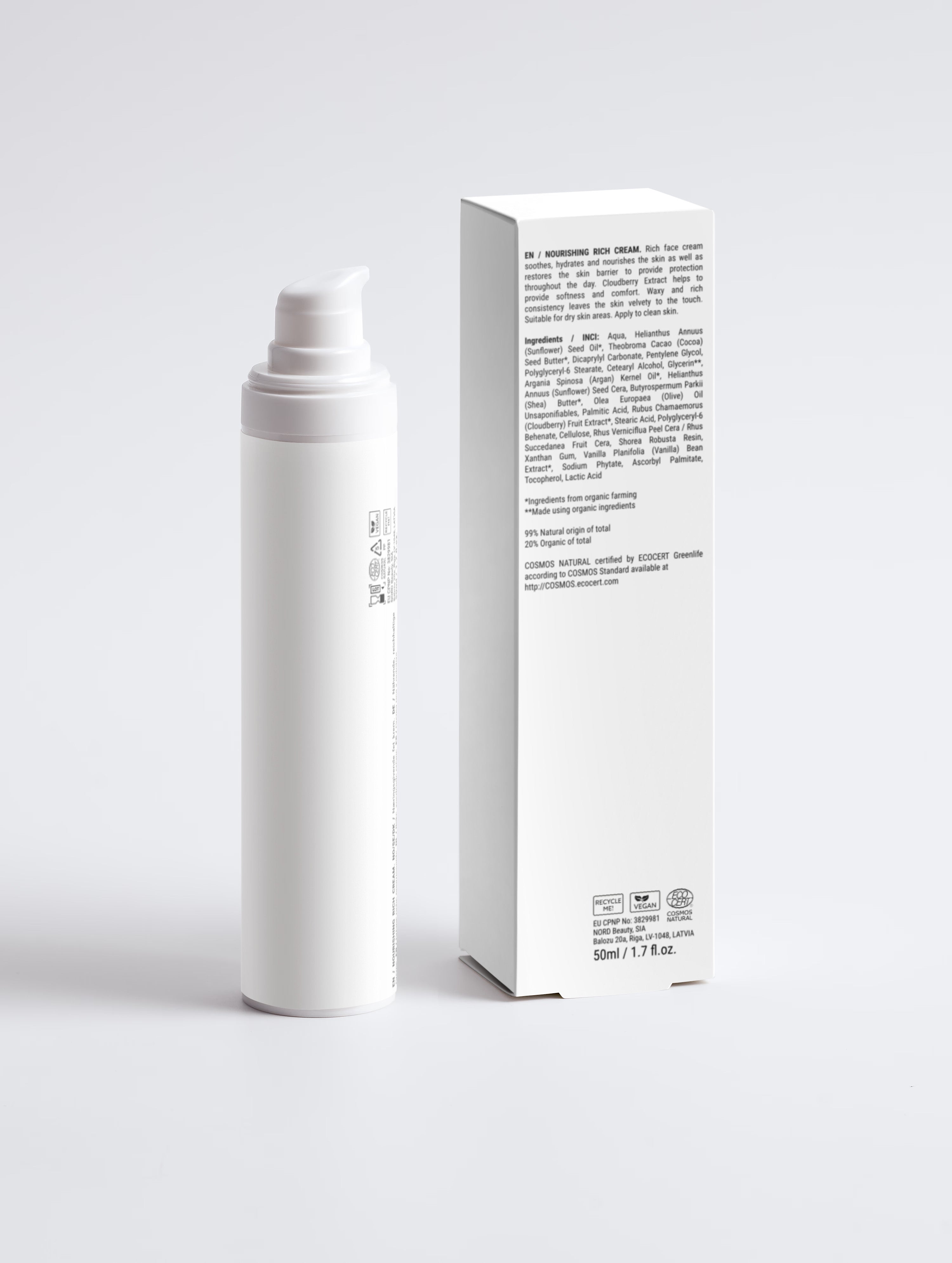 Crème Riche Nourrissante Sans Parfum — Peaux Sèches & Sensibles 50 ml