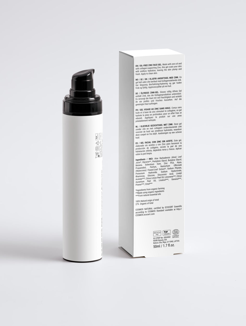 Gel Visage au Zinc Sans Huile — Matifiant & Hydratant 50 ml