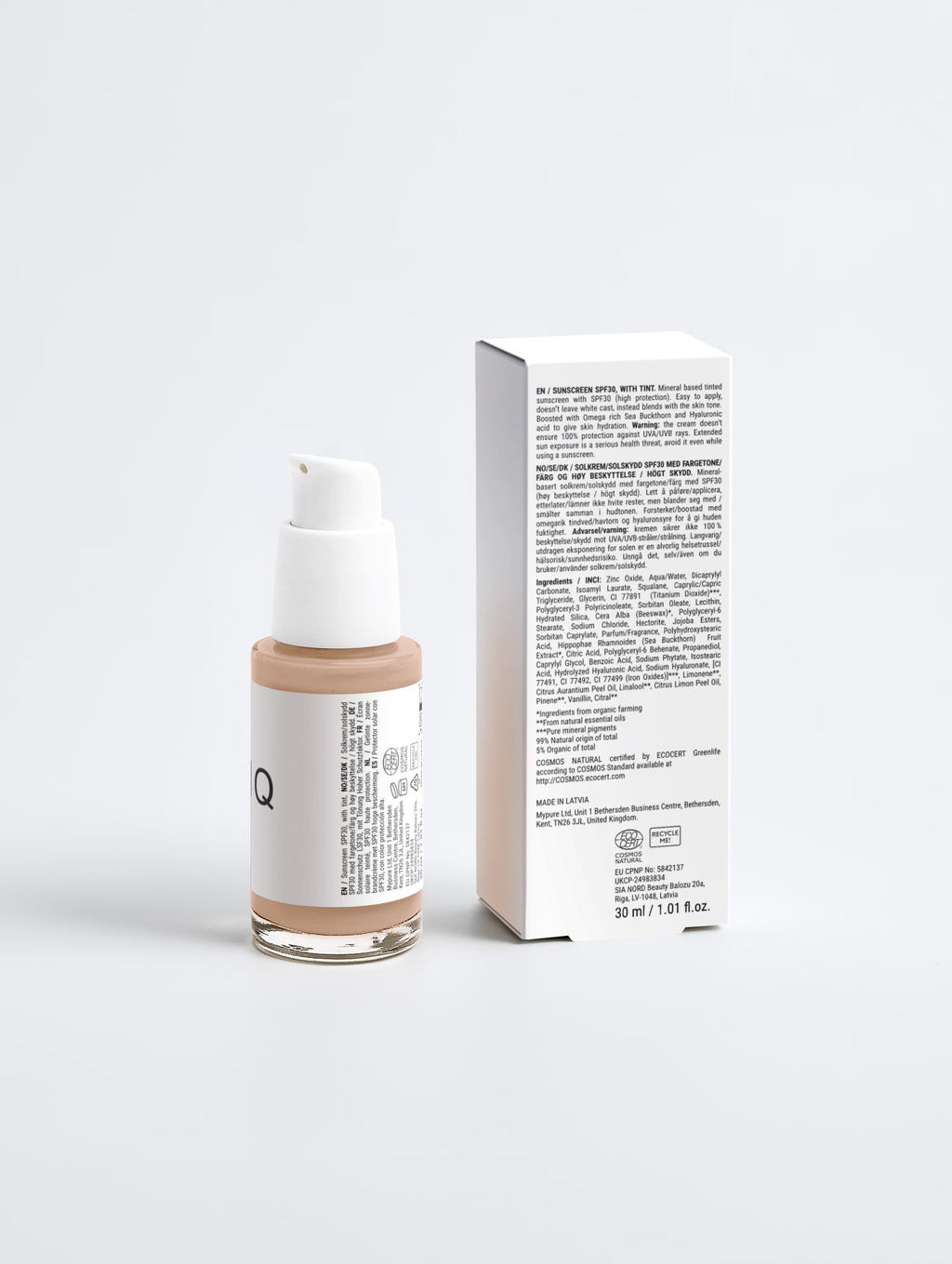 Crème Solaire Teintée SPF30 — Protection & Éclat 30 ml