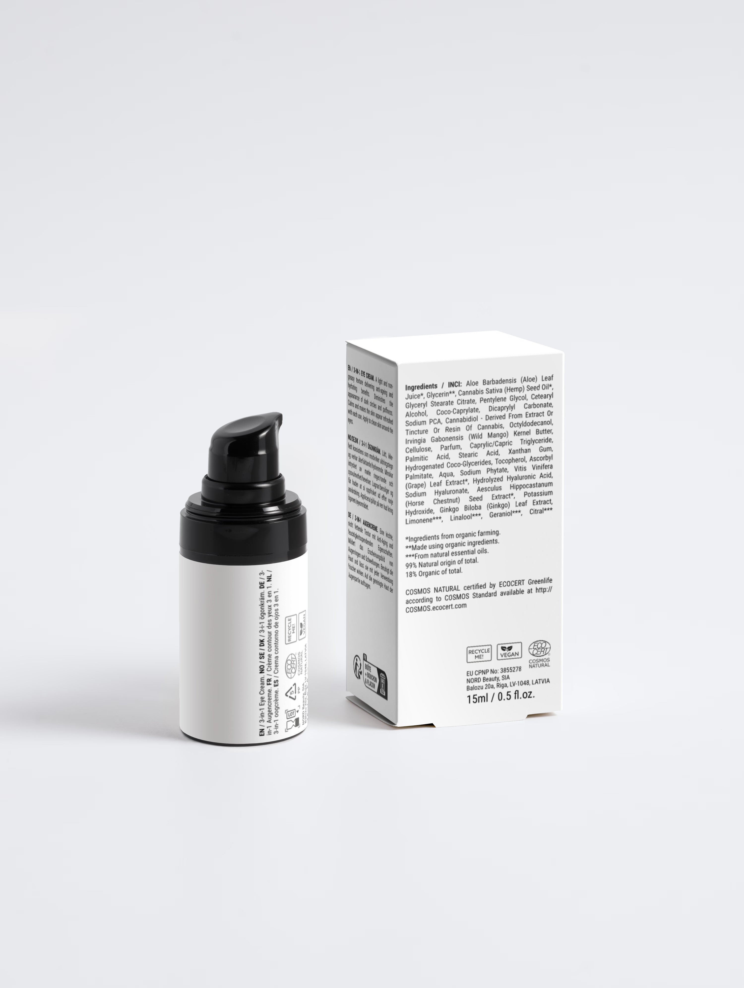 Crème Contour des Yeux 3-en-1 — Anti-Cernes & Anti-Âge 15 ml
